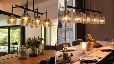 انواع لوسترهای بالای میز ناهارخوری