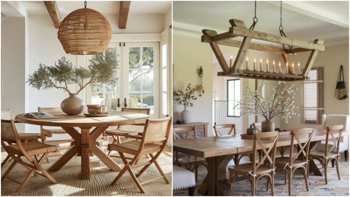 لوستر طرح کلاسیک بالای میز ناهارخوری