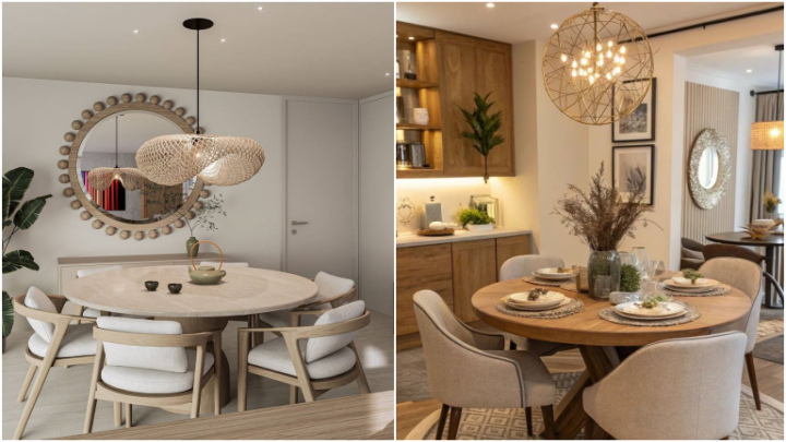 لوستر ترند و زیبا بالای میز ناهارخوری