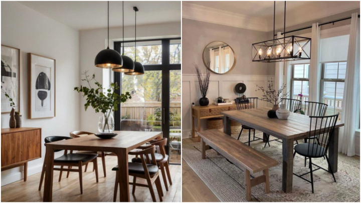  لوسترهای مدرن و شیک بالای میز ناهارخوری