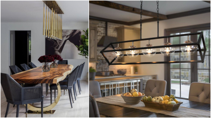  لوسترهای متفاوت صنعتی بالای میز ناهارخوری