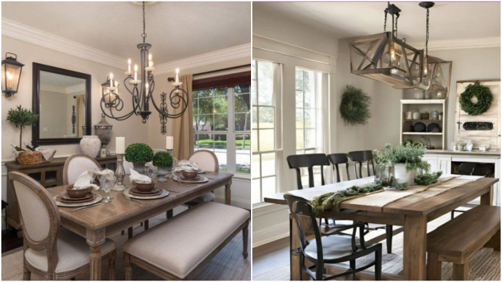  لوسترهای طرح متغاوت بالای میز ناهارخوری