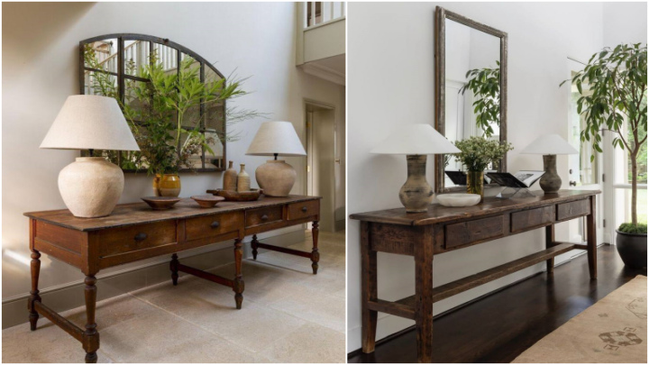 آينه شیک برای چیدمان روی کنسول