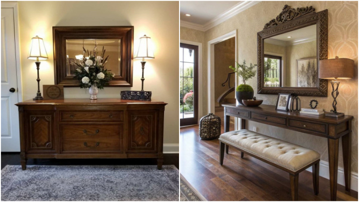 شمعدانی وآباژور برای چیدمان کنسول