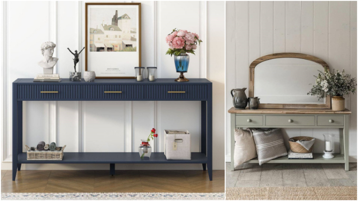 میز کنسول با رنگ کلاسیک برای پذیرایی 