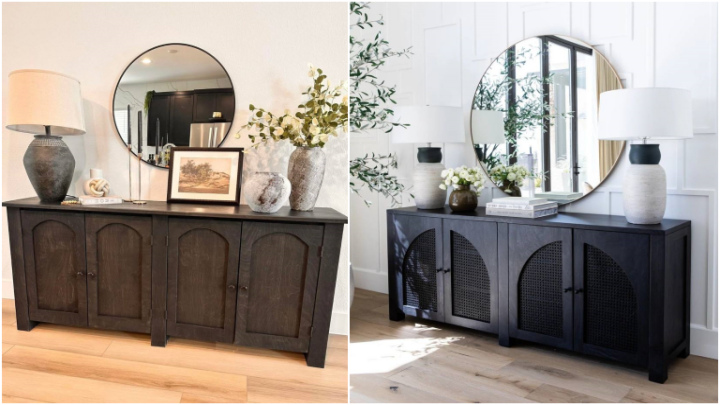 میز کنسول کلاسیک با آینه بدون فریم برای پذیرایی 