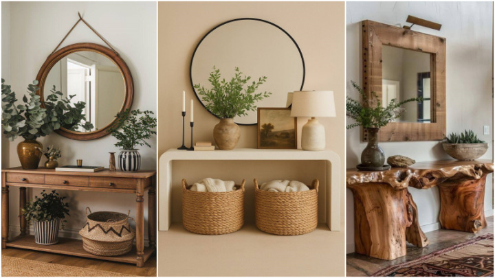 میز کنسول کلاسیک رنگ روشن برای پذیرایی 