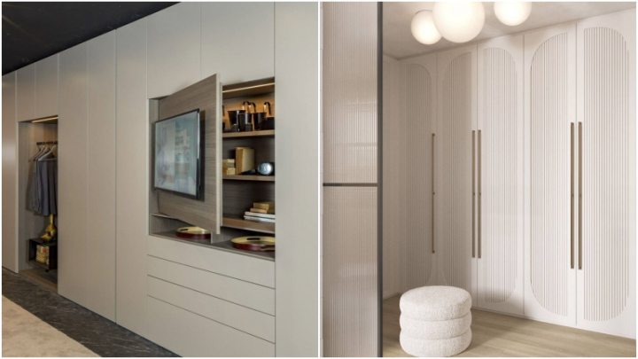 کمد دیواری سرتاسری سفید باکلاس