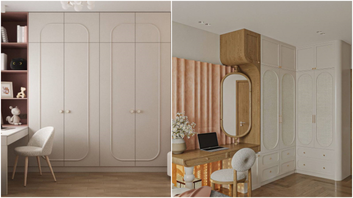 کمد دیواری ساده مناسب اتاق خواب 