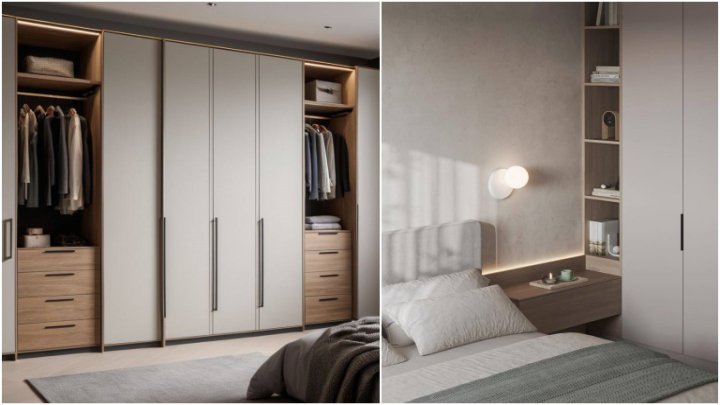 کمد دیواری تو کار و همراه با قفسه