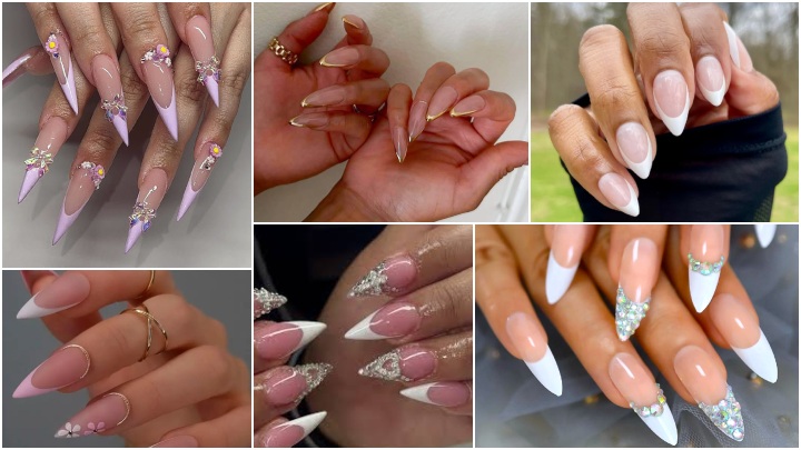 طراحی ناخن‌های نوک‌تیز فرانسوی