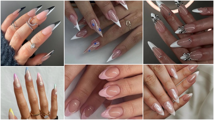 طراحی ناخن‌های نوک‌تیز فرانسوی