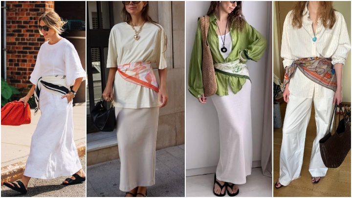 چطور اسکارف دور کمر را در استایلهای مختلف استفاده کنیم؟ چطور اسکارف دور کمر را در استایلهای مختلف استفاده کنیم؟