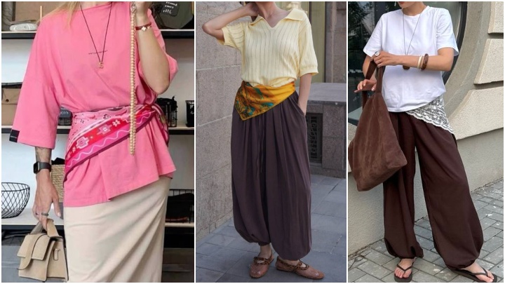 استفاده از اسکارف دور کمر در استایل کژوال و روزمره استفاده از اسکارف دور کمر در استایل کژوال و روزمره