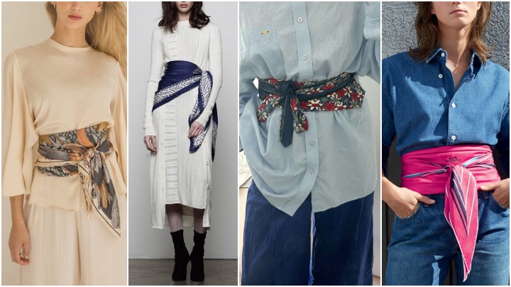 استایل کردن اسکارف دور کمر با رنگهای مکمل استایل کردن اسکارف دور کمر با رنگهای مکمل