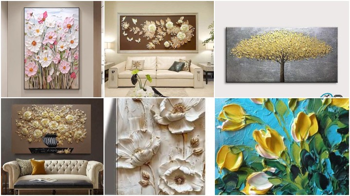 دکوراسیون لوکس با قاب دیواری گل برجسته مدرن