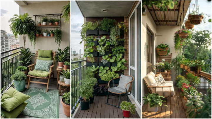 تزئین بالکن با گلدان و گیاه تزئین بالکن با گلدان و گیاه