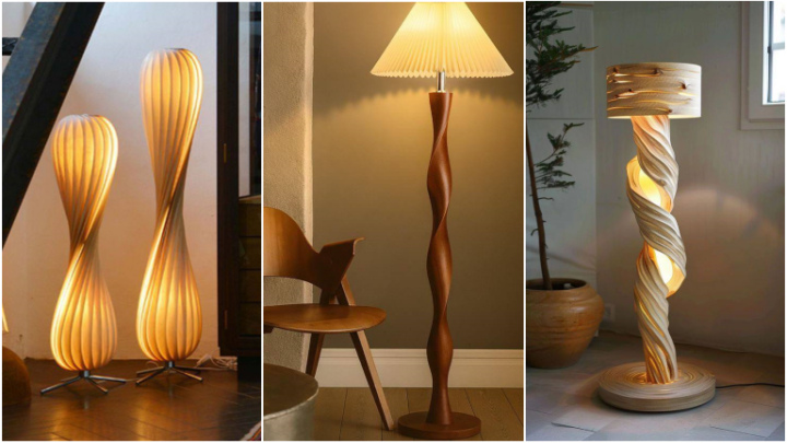 آباژورهای مارپیچ و چوبی ساده