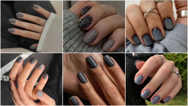 خاکستری رنگ ناخن پاییز خاکستری رنگ ناخن پاییز