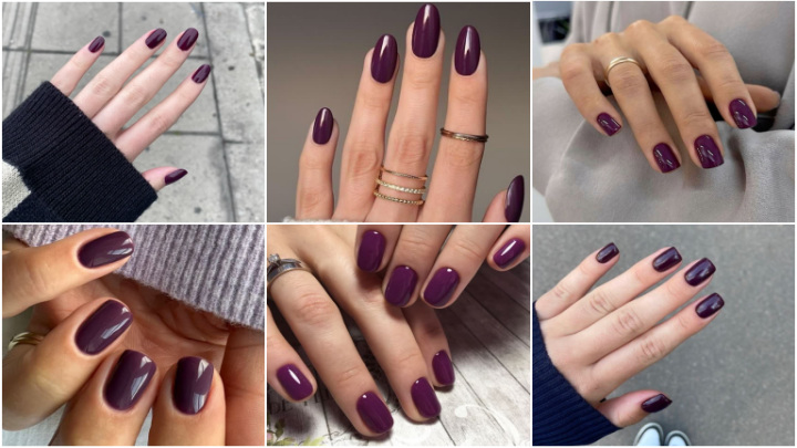 بنفش تیره رنگ ناخن پاییز بنفش تیره رنگ ناخن پاییز