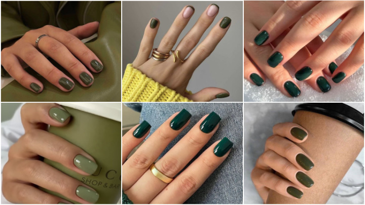 سبز زیتونی و سبز زمردی رنگ ترند ناخن سبز زیتونی و سبز زمردی رنگ ترند ناخن