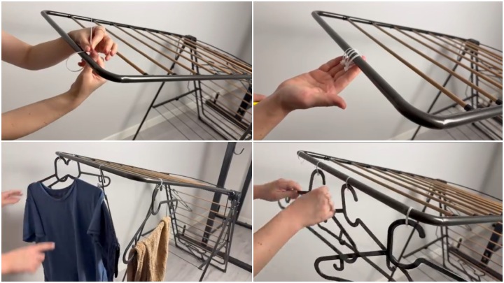 ترفند کاربردی خانهداری با وسایل ساده آشپزخانه؛ صرفهجویی در فضای بند رخت با بستهای پلاستیکی ترفند کاربردی خانهداری با وسایل ساده آشپزخانه؛ صرفهجویی در فضای بند رخت با بستهای پلاستیکی