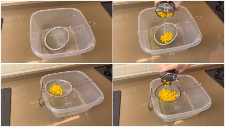 ترفند کاربردی خانهداری با وسایل ساده آشپزخانه؛ جلوگیری از افتادن آبکش داخل ظرف ترفند کاربردی خانهداری با وسایل ساده آشپزخانه؛ جلوگیری از افتادن آبکش داخل ظرف