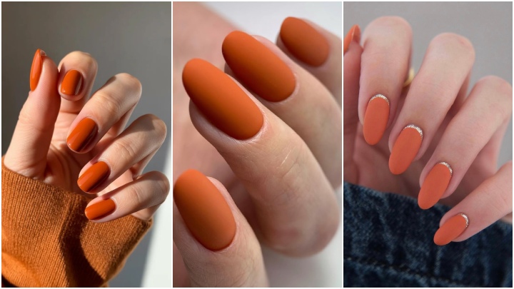 رنگ‌های پرطرفدار لاک در پاییز ۱۴۰۴؛ نارنجی تیره یا پوره کدوحلوایی (Pureed Pumpkin)