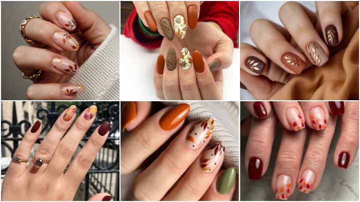 ناخن پاییزی شیک و زیبا ناخن پاییزی شیک و زیبا