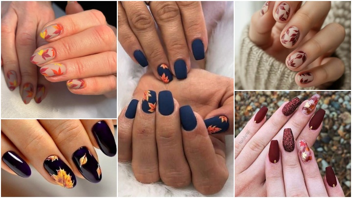 ناخن پاییزی با طرح برگ در مدلهای متفاوت ناخن پاییزی با طرح برگ در مدلهای متفاوت