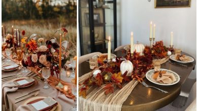 چیدمان میز پذیرایی با تم پاییزی