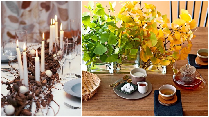 نور پیردازی مناسب برای میز پذیرایی با تم پاییز