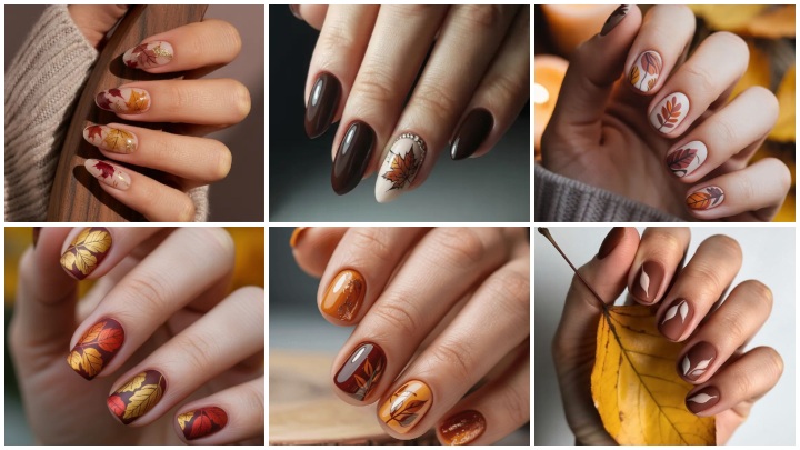 ترندهای ناخن قهوه‌ای برای پاییز ۱۴۰۴؛ طراحی با الهام از برگ‌های پاییزی