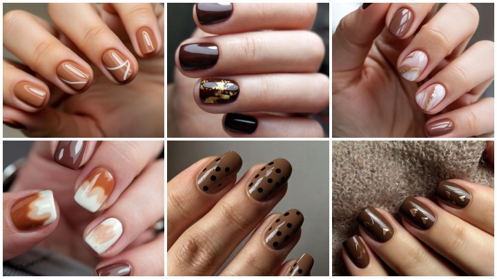 ترندهای ناخن قهوه‌ای برای پاییز ۱۴۰۴؛ طراحی مینیمالیستی با رنگ قهوه‌ای