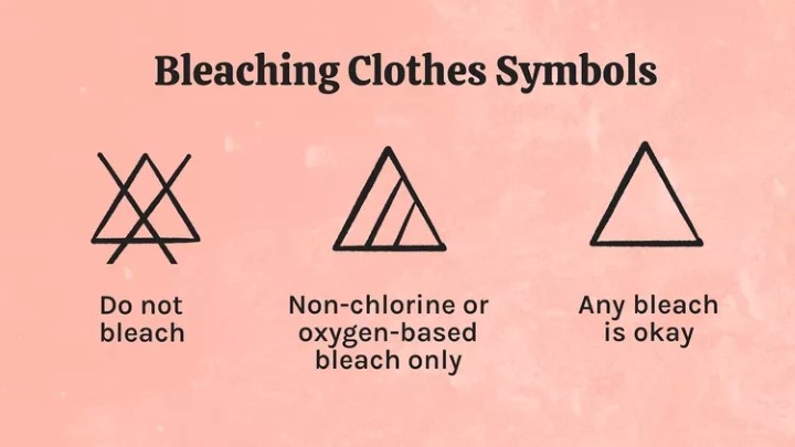 معنی نمادها و علائم مربوط به استفاده از سفید کننده روی لباس
