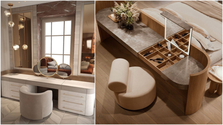 ایده خلاقانه برای میز آرایش مینیمال با میز کوچک