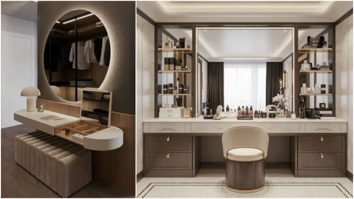 ایده برای میز آرایش مدرن با نورپردازی جدید