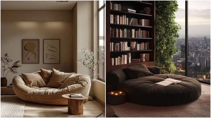 انواع مدل‌های مبل شنی دو نفره مخملی