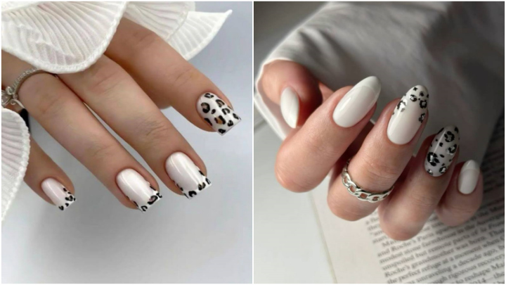 ایده‌ ناخن‌ پلنگی سفید و ترند