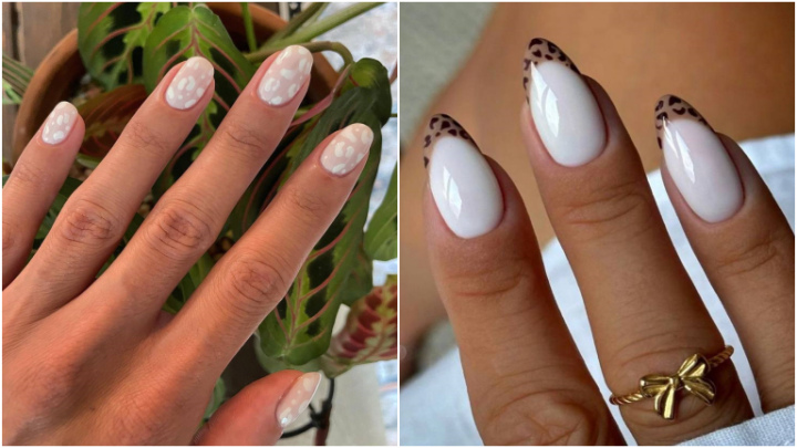 ایده‌ ناخن‌ روشن با طرح پلنگی تیره