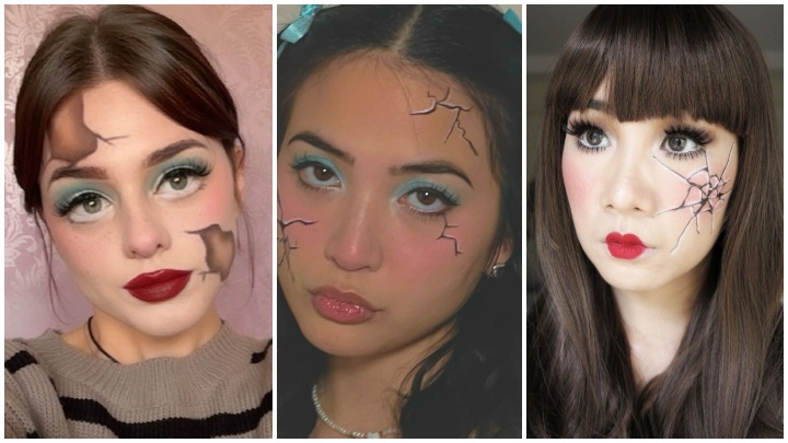 گریم عروسک شکسته و ترک خورده مناسب مراسم هالووین گریم عروسک شکسته و ترک خورده مناسب مراسم هالووین