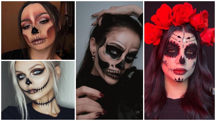 گریم اسکلت تیره مخصوص هالووین گریم اسکلت تیره مخصوص هالووین