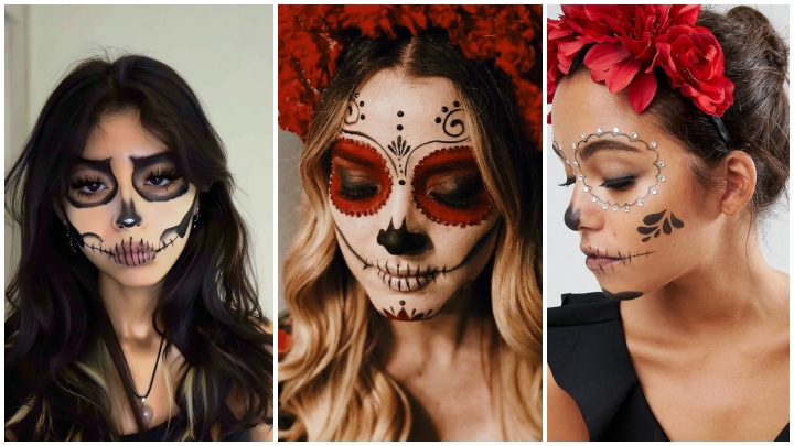 گریم اسکلت ساده و زیبا مخصوص هالووین گریم اسکلت ساده و زیبا مخصوص هالووین