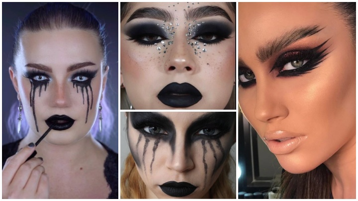 گریم فرشته سیاه، گریم مشکی هالووین گریم فرشته سیاه، گریم مشکی هالووین