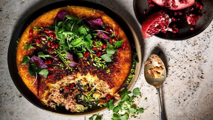 طرز تهیه تهچین با برنج شفته شده طرز تهیه تهچین با برنج شفته شده