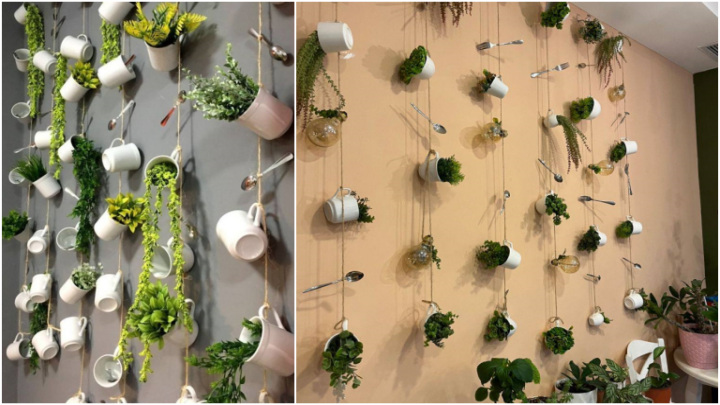 ایده‌ برای دکوراسیون با گلدان‌های آویز دیواری و متفاوت