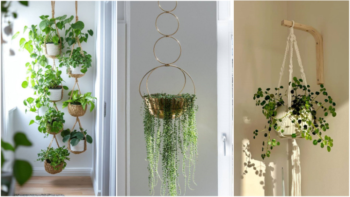 ایده با گلدان‌های آویز طرح زنجیره‌ای