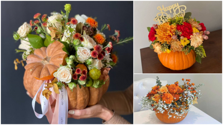 گل‌آرایی پاییزی با کدو حلوایی؛ ترکیب رنگ مناسب