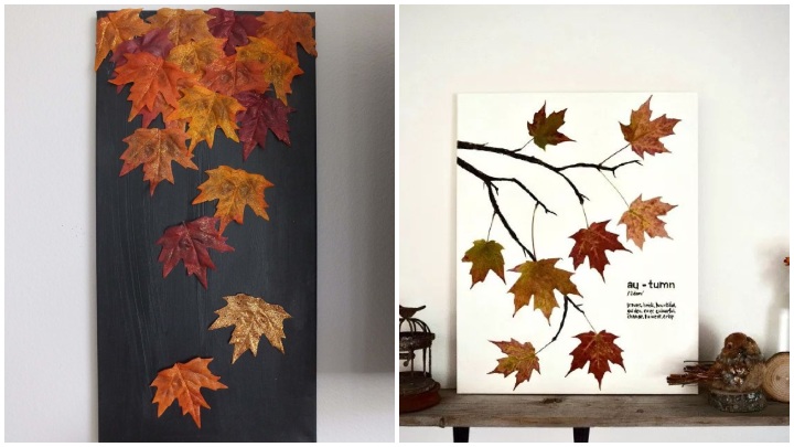 ساخت کاردستی با برگ پاییزی؛ تابلو نقاشی با برگ‌های خشک