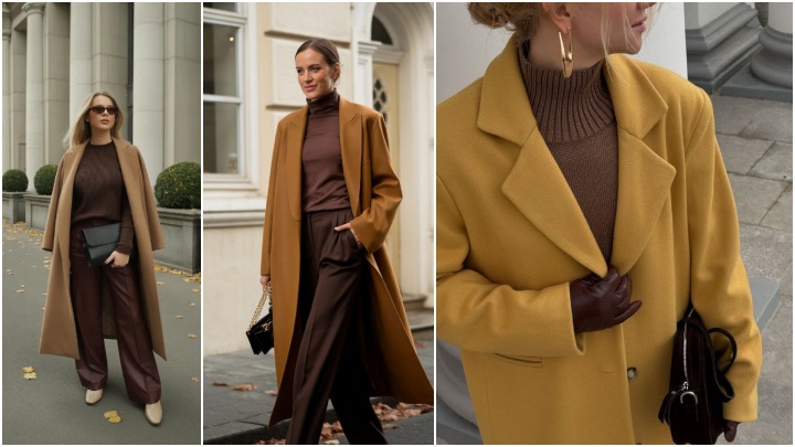 استایل مونوکروم قهوه‌ای برای پاییز